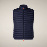 Man's quilted gilet Adam in navy blue - Men's Gilet | Save The Duck