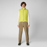 Man's quilted gilet Adam in Citronella Green - Warm Man | Save The Duck