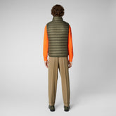 Man's quilted gilet Adam in laurel green - Warm Man | Save The Duck