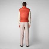 Man's quilted gilet Adam in ginger orange - Sale | Save The Duck