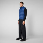 Man's quilted gilet Adam in eclipse blue - Blue berry Man | Save The Duck