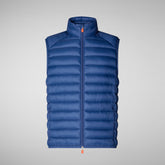 Man's quilted gilet Adam in elephant grey | Save The Duck