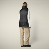 Gilet donna reversibile Nives in pelliccia animal free nero | Save The Duck