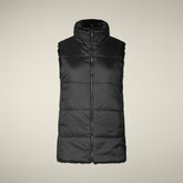 Gilet donna reversibile Nives in pelliccia animal free nero | Save The Duck