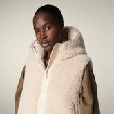 Gilet donna animal free Ayla beige crema - Faux Fur | Save The Duck