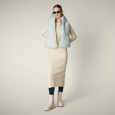 Gilet donna animal free Ayla azzurro ghiaccio - Faux Fur | Save The Duck