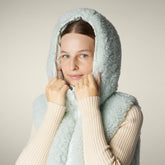 Gilet donna animal free Ayla azzurro ghiaccio - Faux Fur | Save The Duck