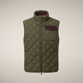 Men's Puffer Vest Fabrice in Snake Green | Save The Duck