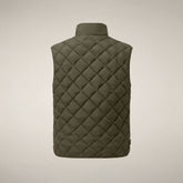 Men's Puffer Vest Fabrice in Snake Green | Save The Duck