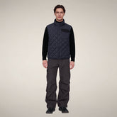 Men's Puffer Vest Fabrice in Blue Black - Men's Pro-Tech | Save The Duck