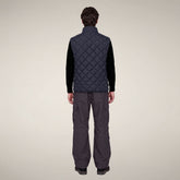 Men's Puffer Vest Fabrice in Blue Black - Men's Pro-Tech | Save The Duck