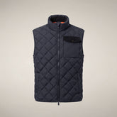 Men's Puffer Vest Fabrice in Blue Black - Men's Pro-Tech | Save The Duck