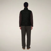 Men's Puffer Vest Rupert in Green Black - Preview FW26 Man | Save The Duck