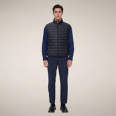 Men's Puffer Vest Rupert in Blue Black - Preview FW26 Man | Save The Duck