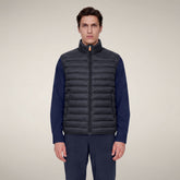 Men's Puffer Vest Rupert in Blue Black | Save The Duck