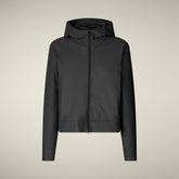 Felpa con zip donna Pear nero - Abbigliamento Smartleisure | Save The Duck