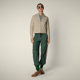 Felpa con zip donna Pear beige - Abbigliamento Smartleisure | Save The Duck