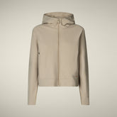 Felpa con zip donna Pear beige - Abbigliamento Smartleisure | Save The Duck