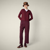 Felpa con zip donna Pear bordeaux - Abbigliamento Smartleisure | Save The Duck