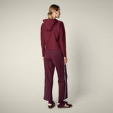 Felpa con zip donna Pear bordeaux - Abbigliamento Smartleisure | Save The Duck