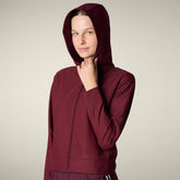 Felpa con zip donna Pear bordeaux - Abbigliamento Smartleisure | Save The Duck
