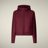 Felpa con zip donna Pear bordeaux - Abbigliamento Smartleisure | Save The Duck