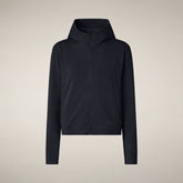 Women's Hoodie Pear in Blue Black - Fyi - Smartleisure Clothing | Save The Duck