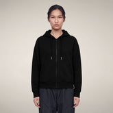 Women's Zip-Up Hoodie Kiku in Black | Save The Duck