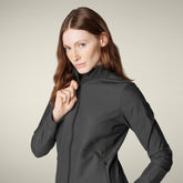 Felpa con zip donna Pella nero - Abbigliamento Smartleisure | Save The Duck