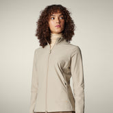 Felpa con zip donna Pella beige - Abbigliamento Smartleisure | Save The Duck