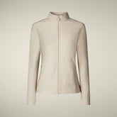 Felpa con zip donna Pella beige - Abbigliamento Smartleisure | Save The Duck