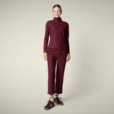 Felpa con zip donna Pella bordeaux - Abbigliamento Smartleisure | Save The Duck
