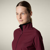 Felpa con zip donna Pella bordeaux - Abbigliamento Smartleisure | Save The Duck
