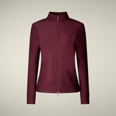 Felpa con zip donna Pella bordeaux - Abbigliamento Smartleisure | Save The Duck