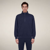Herren-Sweatshirt mit Halbreißverschluss Bruin in Marineblau | Save The Duck