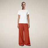 Women's Wide Pants Yenna in Sienna Red - Omw - Smartleisure Clothing | Save The Duck