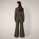Women's Wide Pants Bela in Snake Green - Fyi - Smartleisure Clothing | Save The Duck