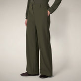 Pantaloni donna a gamba larga Bela verde serpente - FYI | Save The Duck
