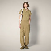 Women's Cargo Pants Lays in Khaki Brown - Omw - Smartleisure Clothing | Save The Duck