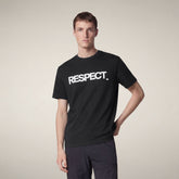 T-shirt uomo Petar nero con stampa RESPECT_ | Save The Duck