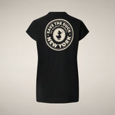Women's T-shirt Aira in Black with New York print - T-shirts & Sweatshirts Woman SS26 | Save The Duck