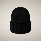 Unisex ribbed beanie jo in black - Beyond Outerwear Man FW26 | Save The Duck