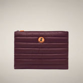Unisex Quilted Pouch Shaula in Burgundy Black - Collection Icon | Save The Duck