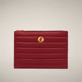 Unisex Quilted Pouch Shaula in Dark Red | Save The Duck