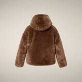 Girls' Reversible Faux Fur Coat Akiko in Noisette Brown - FW26 Girl | Save The Duck
