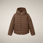 Girls' Reversible Faux Fur Coat Akiko in Noisette Brown | Save The Duck