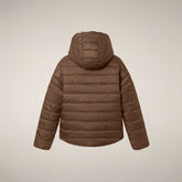 Girls' Reversible Faux Fur Coat Akiko in Noisette Brown | Save The Duck