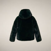 Girls' Reversible Faux Fur Coat Akiko in Nori Green - Preview FW26 Girl | Save The Duck