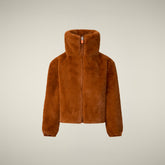 Giacca bambina reversibile Ceri in pelliccia animal free marrone caramello - Giacche Bambina | Save The Duck