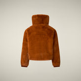 Giacca bambina reversibile Ceri in pelliccia animal free marrone caramello | Save The Duck